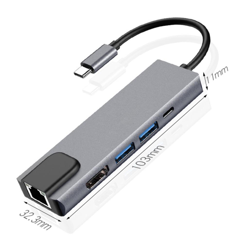 ADAPTADOR 5 EN 1 USB TIPO C