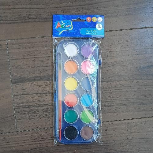 Acuarela 12 colores + pincel