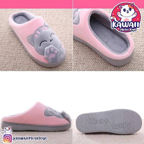 Pantuflas Kawaii Gato Saludo 