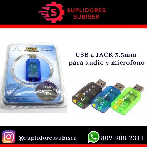 Adactador USB a Jack 3.5mm audio