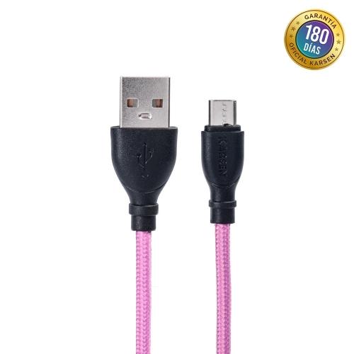 cable de datos karsen c-102 micro usb rosa