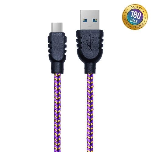 cable de datos karsen c-101 micro usb violeta