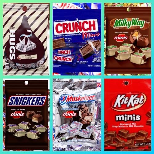 Bolsas individuales de mini chocolates