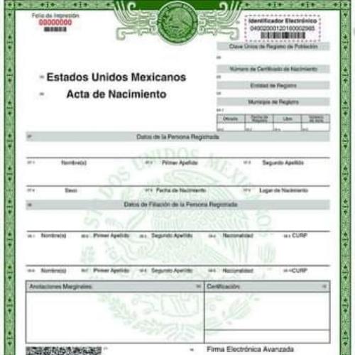 Acta de Nacimiento 