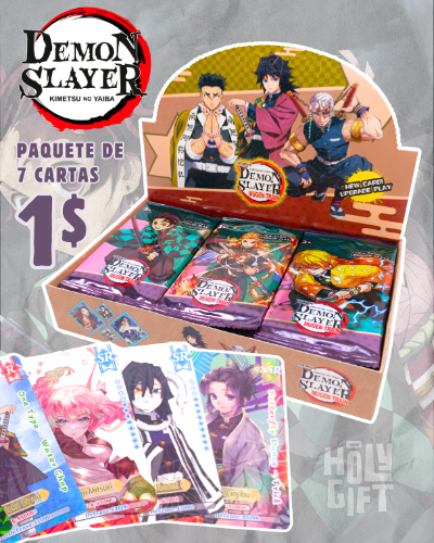 1 paquete de cartas demon slayer