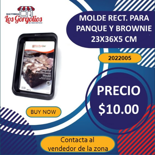 2022005 - MOLDE RECT. PARA PANQUE Y BROWNIE 23X36X5 CM