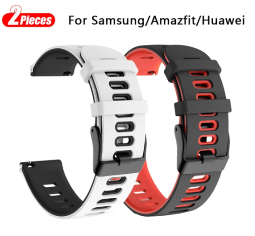 2 pcs Correas de Silicon para SmartWatch de 20mm