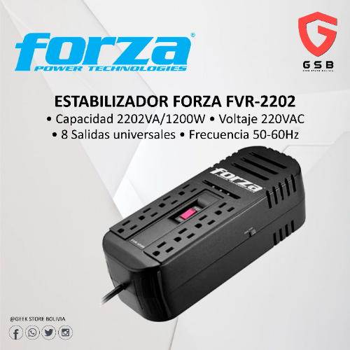 2200VA/1100W FVR-2202 - FORZA - ESTABILIZADOR 