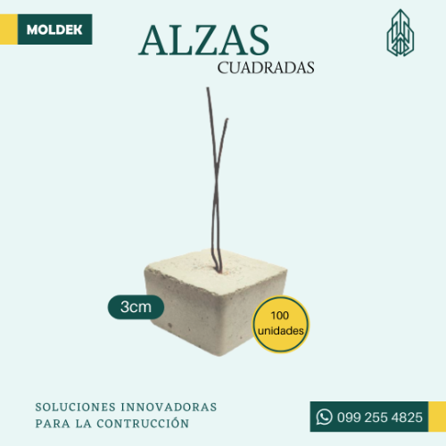 Alzas de hormigón cuadradas de 3cm
