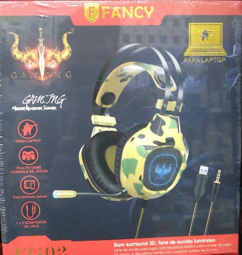 headset gamer camuflado FG02