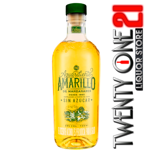Aguardiente Amarillo Manzanares Sin Azúcar botella 750ml