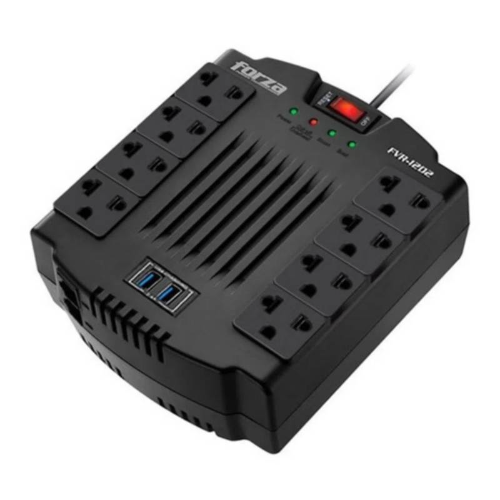 Forza FRV-1202 USB Estabilizador de 1200VA 600W 220V 8 Tomas – Negro