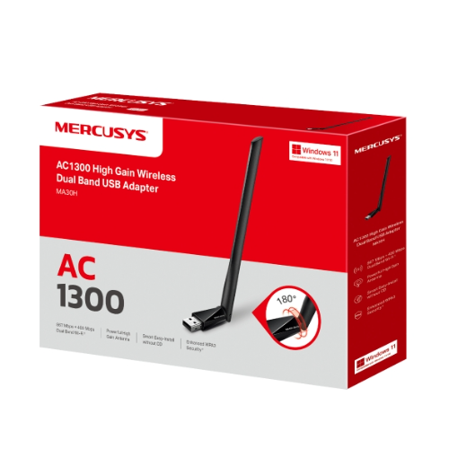 ADAPTADOR MA30H USB INALÁMBRICO DE DOBLE BANDA Y ALTA GANANCIA AC1300