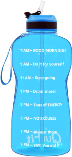  Botella  de agua motivacional celeste (1 galón)
