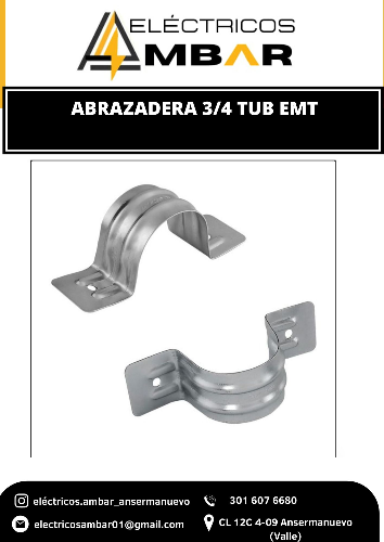 ABRAZADERA DOBLE 3/4 TUB EMT 