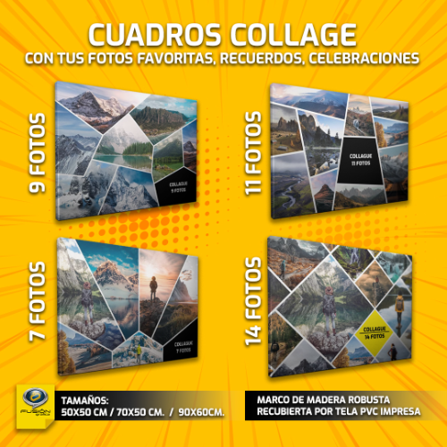 Cuadro Collage 90x60 cm.