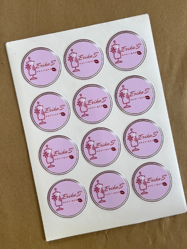 100 Stickers 6x6 cm troquelado 