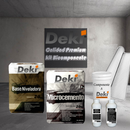 Kit Bicomponente hasta 20m2 Microcemento & Base Niveladora 
