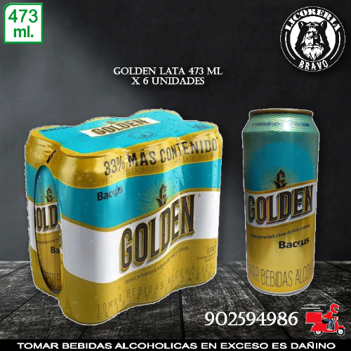 CERVEZA GOLDEN LATA SIX (473ML)