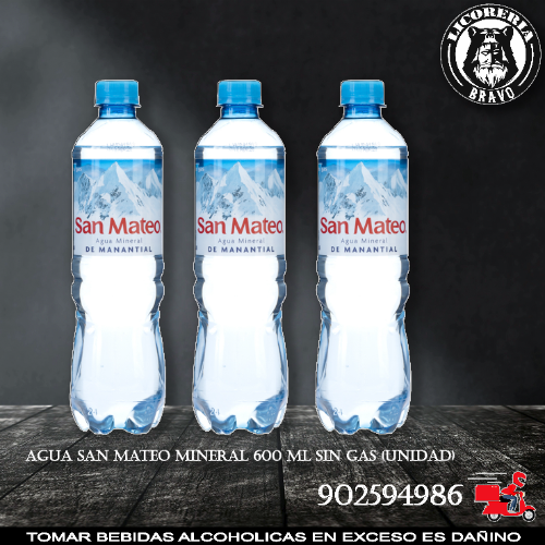 AGUA SAN MATEO MINERAL SIN GAS (600 Ml) UNI