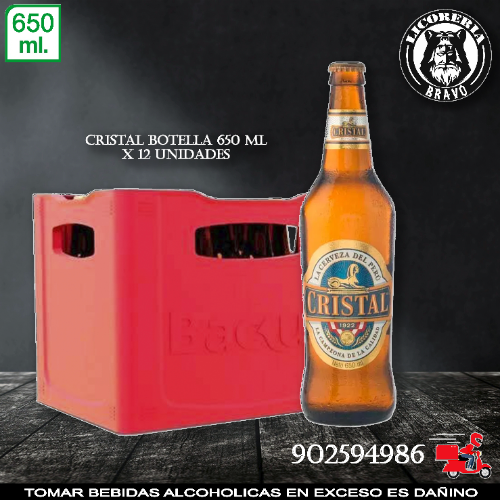 CRISTAL BOTELLA 650 ML X 12 UNIDADES