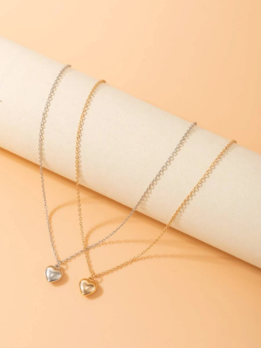 2 piezas Collar con accesorio de corazón