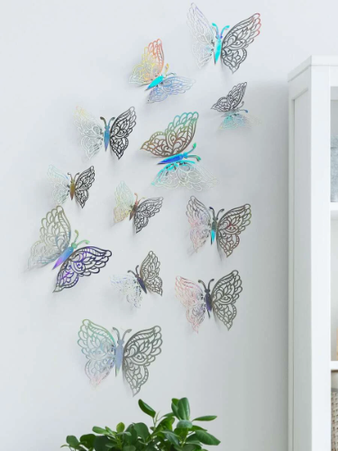 12 piezas Pegatina de mariposa 3d hueco