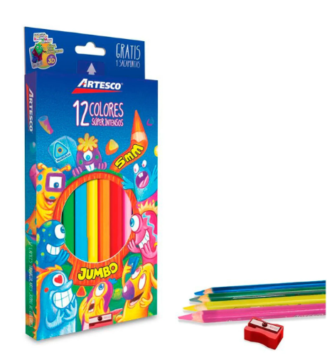 12 COLORES ARTESCO JUMBO SUPER INTENSOS