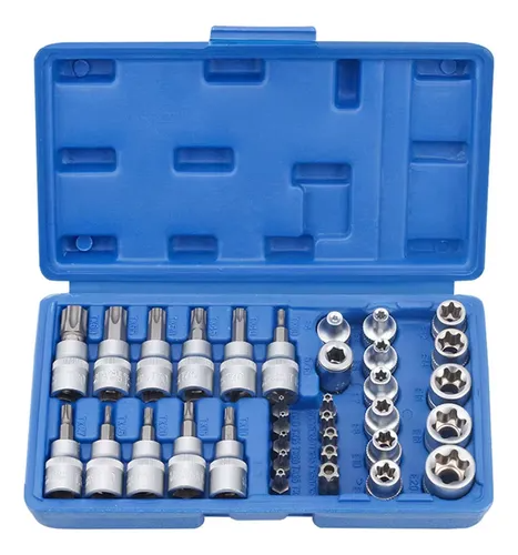 34 piezas de juego de dados y puntas torx