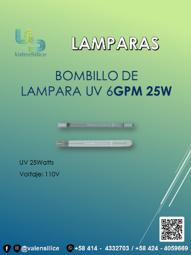 Bombillo de Lámpara UV 25W 6GPM