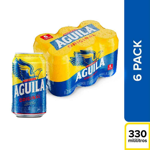 Aguila Cerveza Original Pack Lata 330mlx6unids.