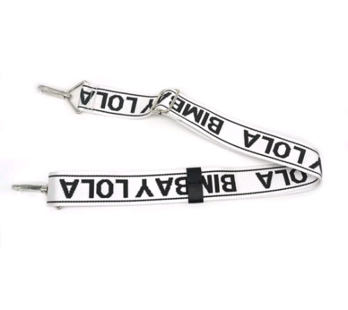 Asa Bandolera tejida logotipada retráctil blanco