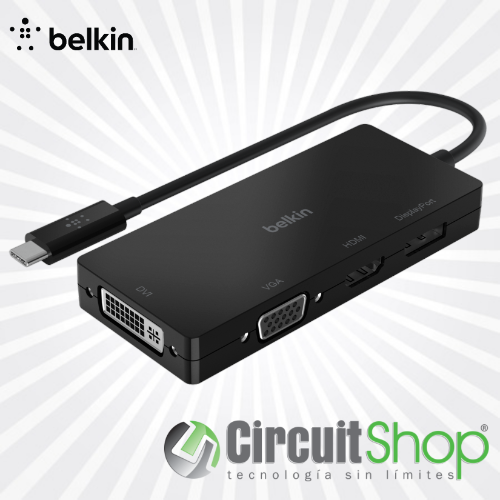 Adaptador de vídeo USB-C HDMI, VGA, DisplayPort, Dvi Belkin AVC003btBK