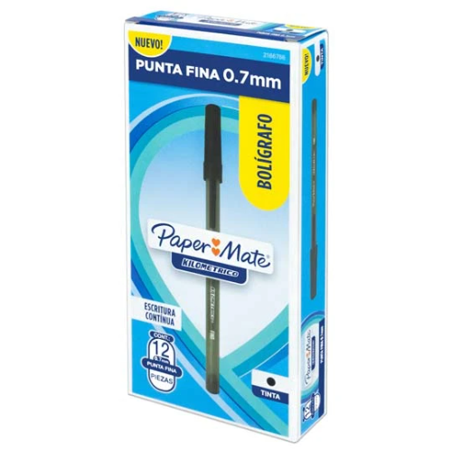 Boligrafo Negro Kilometrico Newell Fino 7 Mm 12 Piezas