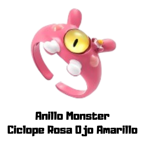 Anillo Monster Ciclope Rosa Ojo Amarillo