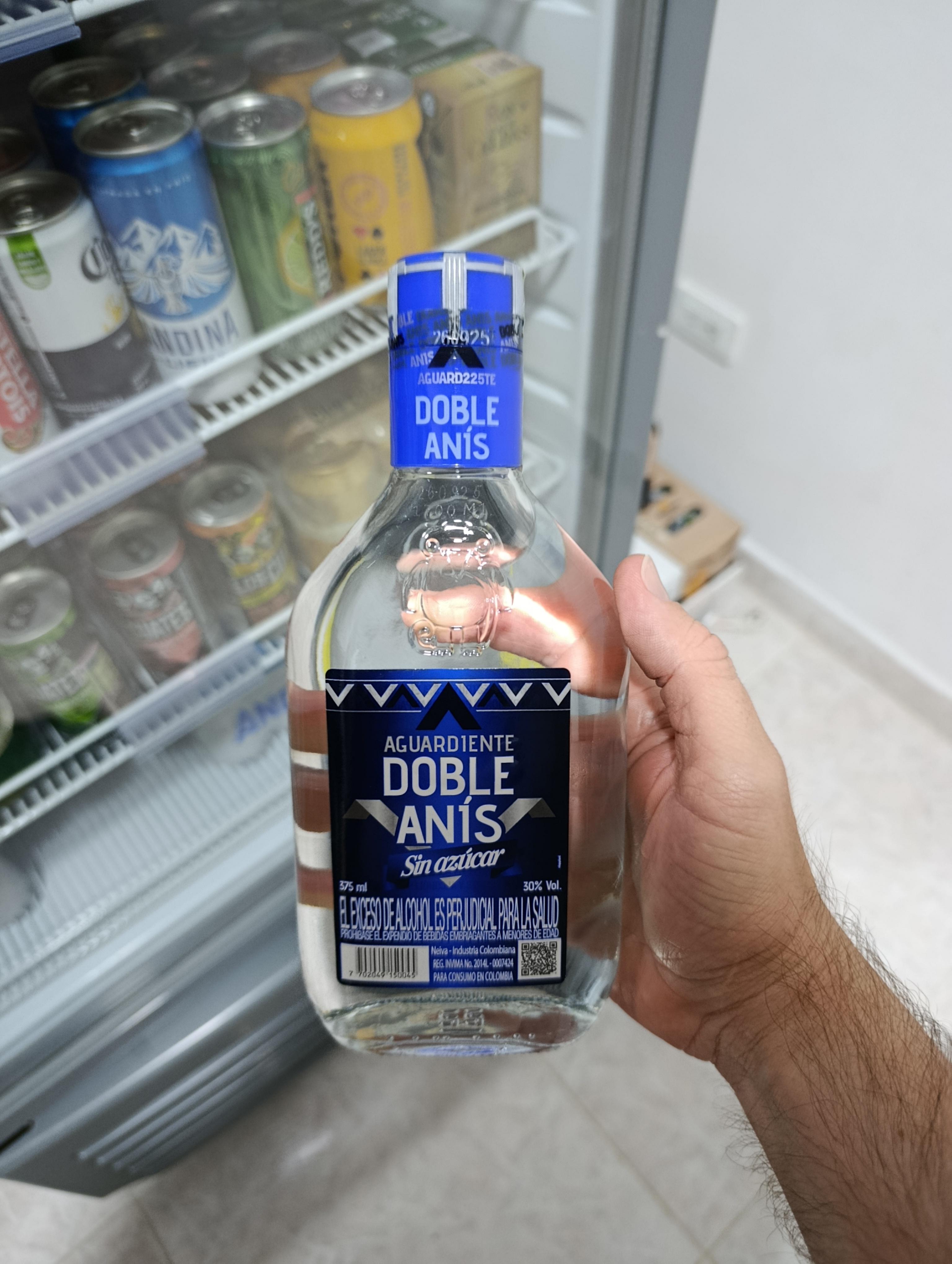 Aguardiente DOBLE ANIS AZUL del Huila 375 ml