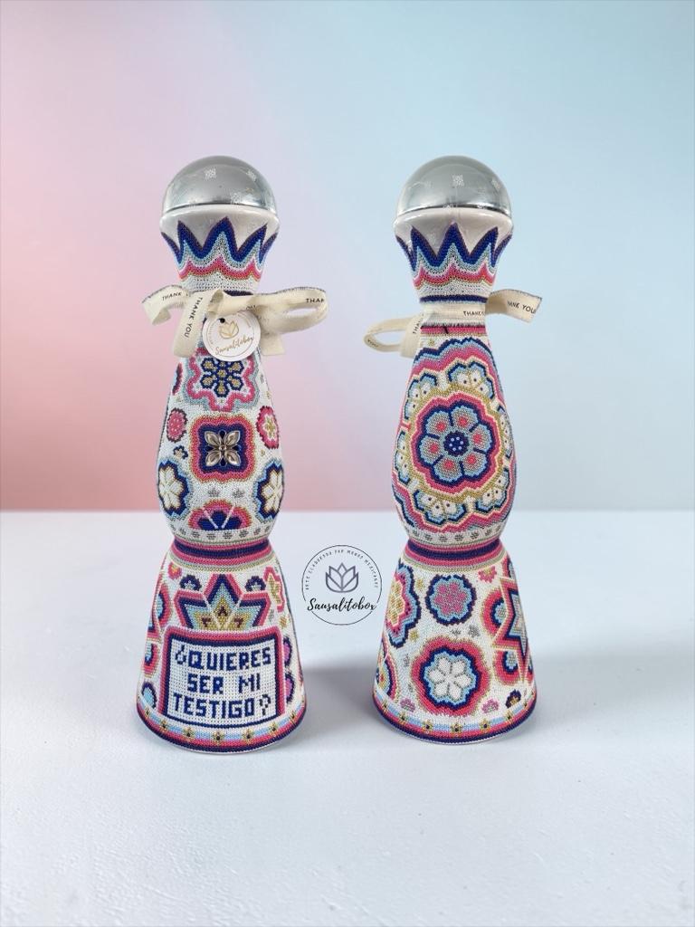 Miniatura 3 de Botellas padrinos clase azul
