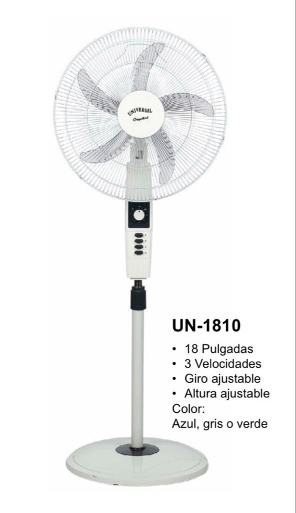 Abanico pedestal UN-1810 verde Universal