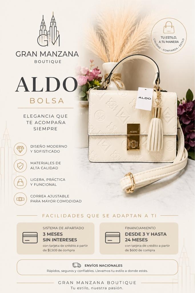 Bolso Aldo con borla color blanco