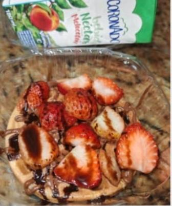 Mini waffle fresa con nutela (estudiante)
