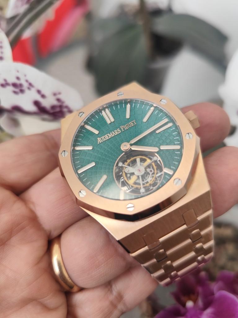 Miniatura 2 de $DOLARES$ AP Tourbillon GOLD rose, cara verde CLON