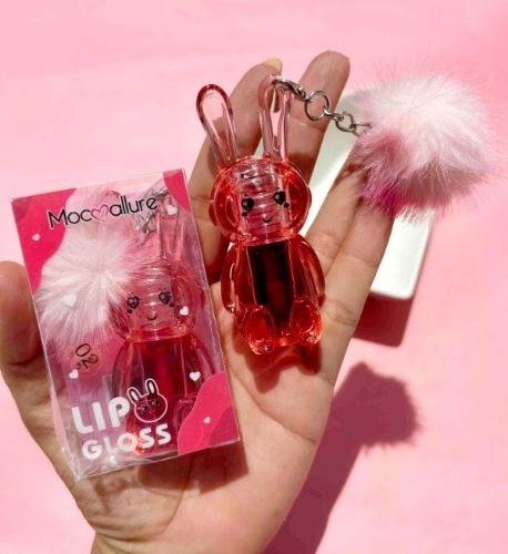 3 LIP GLOSS CONEJITO CON POMPÓN X 3 Unidades (1304)