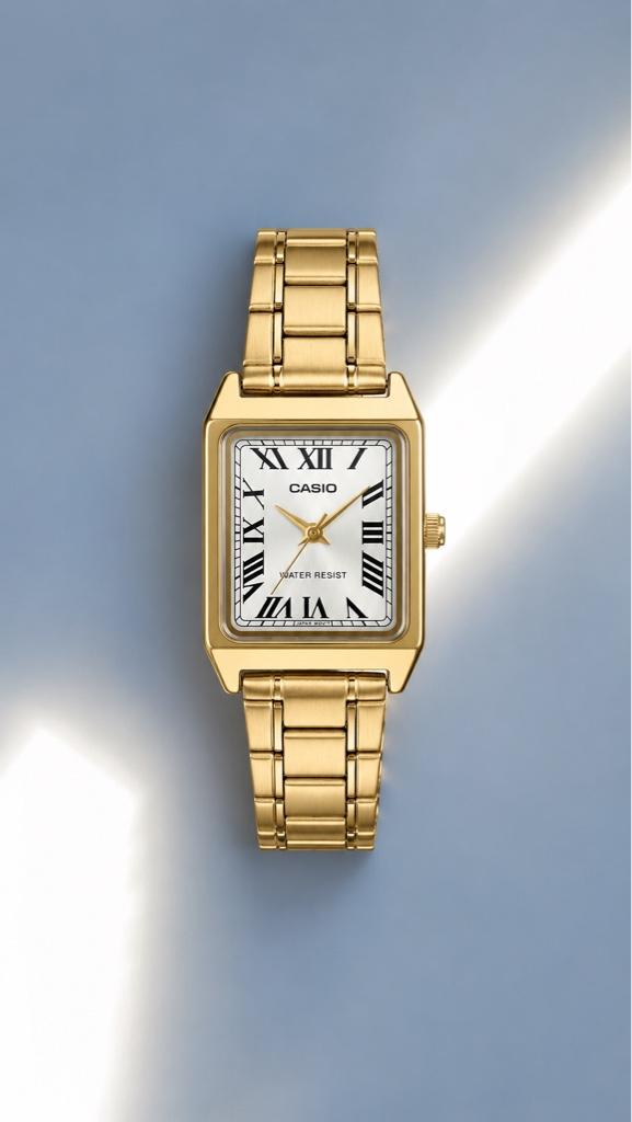 Casio Rectangular Dama Dorado / Num Romanos