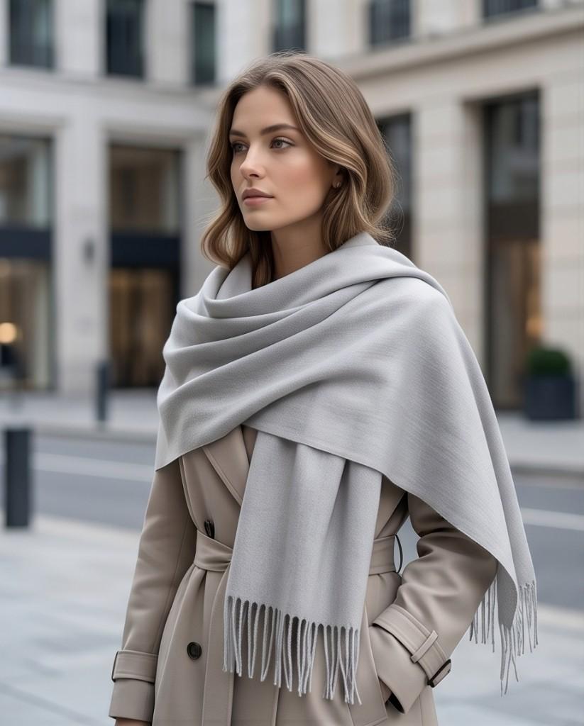 Miniatura 2 de #13 PASHMINA gris claro