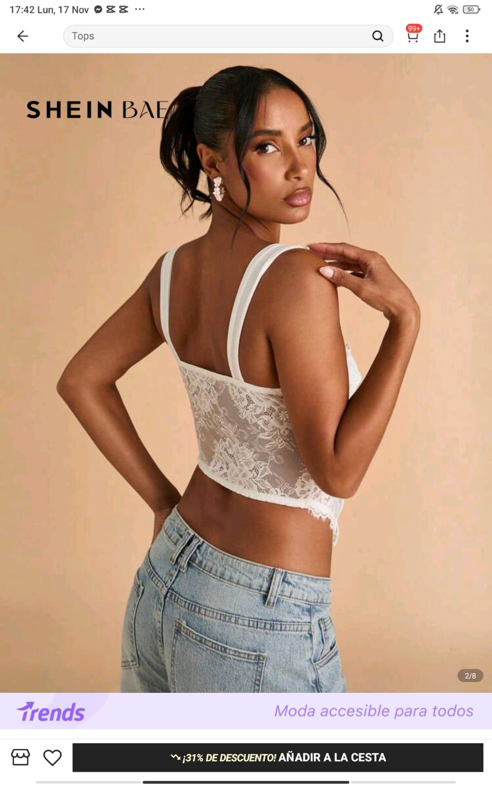 Miniatura 2 de 12 Corset blanco en encaje talla única