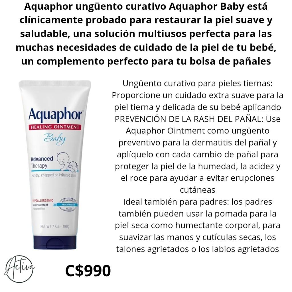 Aquaphor ungüento curativo Aquaphor Baby está clínicamente probado para restaurar la piel suave y saludable, una solución multiusos perfecta para las muchas necesidades de cuidado de la piel de tu bebé, un complemento perfecto para tu bolsa de pañales