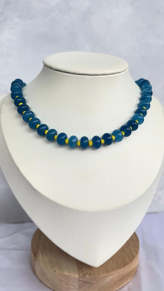 Collar ágatas azules