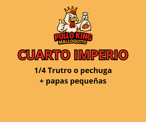 Cuarto de pollo y papas pequeñas