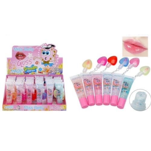 3 LIP GLOSS BOB ESPONJA LLAVERO CORAZON X 3 Unidades (1130)