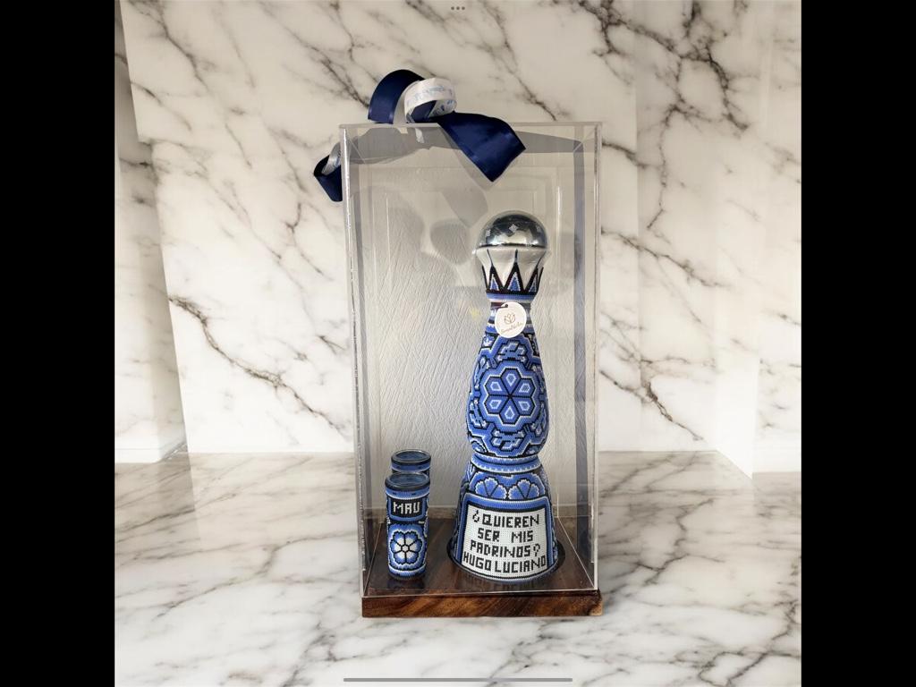 Miniatura 2 de Botellas padrinos clase azul